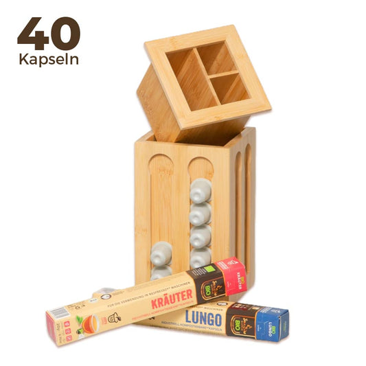 Bambus Kapselhalter 40 Kapseln