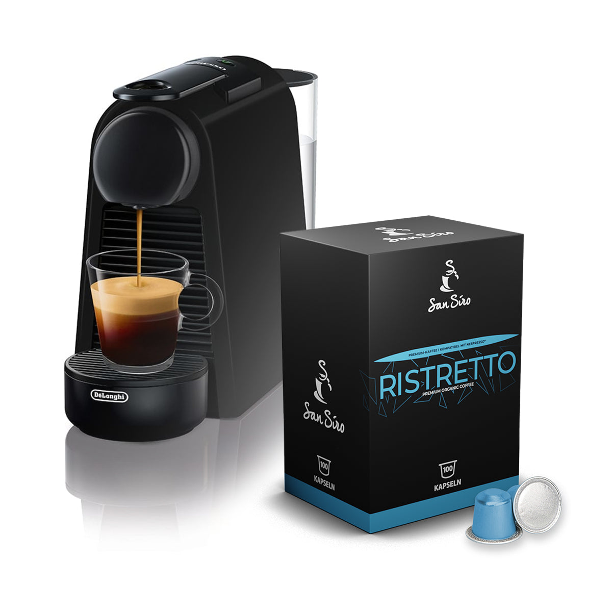 Nespresso Essenza Mini + 100 Kapseln – Sansiro